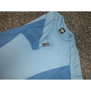 Vintage Prana T-shirt Mens M Blue Colorblock Breathe Mesh Tee‎ USA Gym Workout